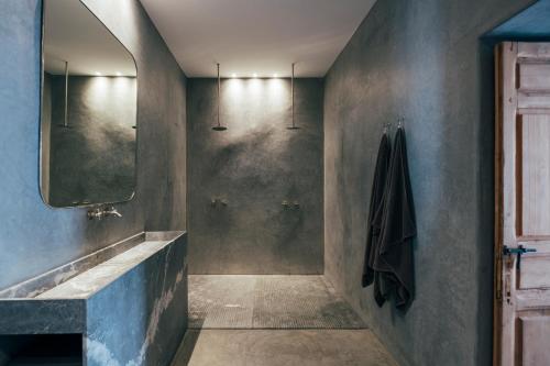 a bathroom with a sink and a mirror at Riad no37 in Marrakech