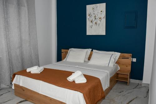 Postel nebo postele na pokoji v ubytování Garden Villa Afytos