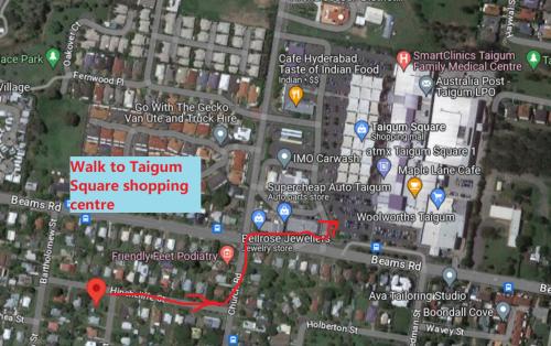 a map of a city with red arrows at Zen Escape Guest House "Location 3" - Three listings - Hidden Gem, Funky Corner, Boutique Granny Flat in Brisbane