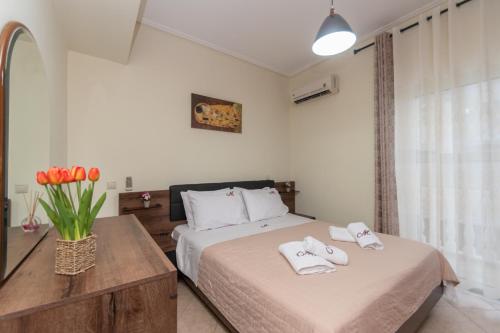 Postel nebo postele na pokoji v ubytování Mira Apartment by "elite"