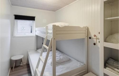 Etagenbett in einem kleinen Zimmer mit einer Leiter in der Unterkunft Awesome Home In Urangsvg With Wifi in Ervik