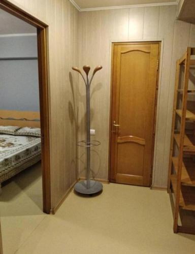 una stanza con una porta e un vaso accanto a una camera da letto di Однокомнатная квартира в центре города, Панфилова 80, Алматы a Almaty