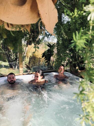 a group of people in a jacuzzi tub at Relais B&B Betty Bike in Sassofeltrio
