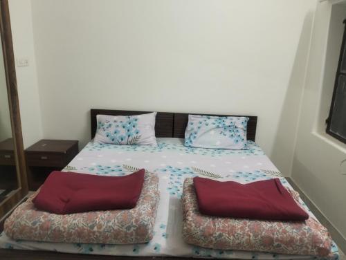 a bed with two pillows in a room at Hotel Relex in New Delhi