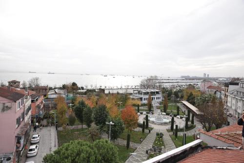 a view of a city from a building at Sareban Hotel Istanbul in Istanbul