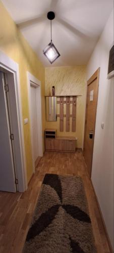 an empty room with a rug on the floor at Apartman TEJA DELUXE in Vrnjačka Banja