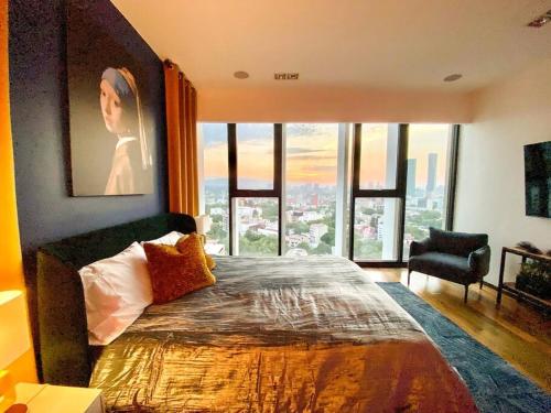 Ένα ή περισσότερα κρεβάτια σε δωμάτιο στο Suite TOP16 @ Hipódromo Condesa