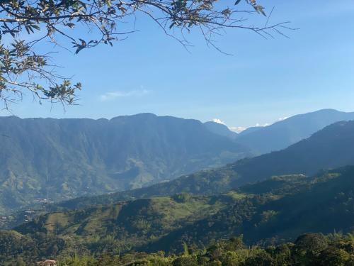 a view of the mountains from the top at Ecofinca in the mountains Azulita House in Cocorná