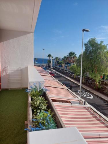 a view from the roof of a building with plants at Calma del mar in Santa Cruz de Tenerife