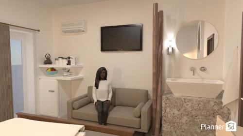 Ένα ή περισσότερα κρεβάτια σε δωμάτιο στο Alykes Studios & Suites