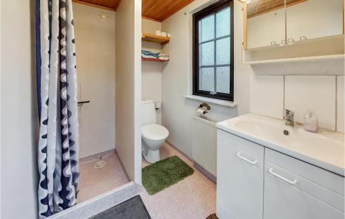 a bathroom with a sink and a toilet at 1 Bedroom Awesome Home In Ljungbyhed in Ljungbyhed