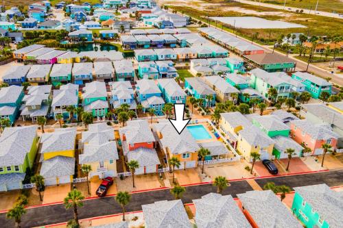 an aerial view of a city with houses at Friday Life in Port Aransas