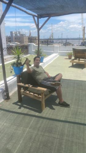 Balkón nebo terasa v ubytování Montevideo Port Hostel