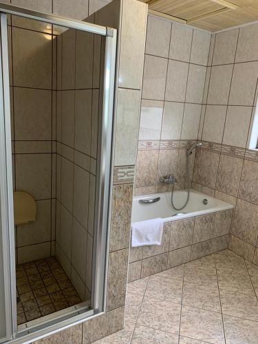 Koupelna v ubytování Hotel Thule