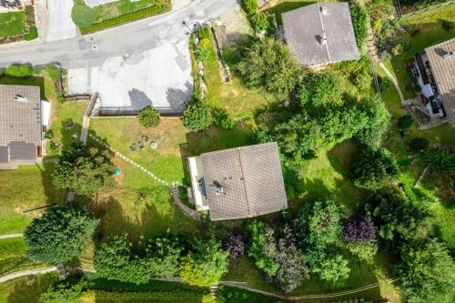 an overhead view of a garden with trees and buildings at Darjean - 8 pers - belle vue in Plan Fey
