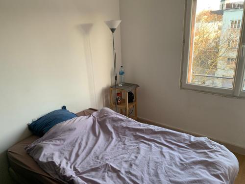 - un lit escamotable dans une chambre avec fenêtre dans l'établissement Chambre dans appartement, à Bagneux