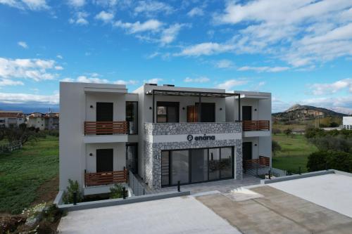 a rendering of a villa with a view at ENARIA in Nafplio
