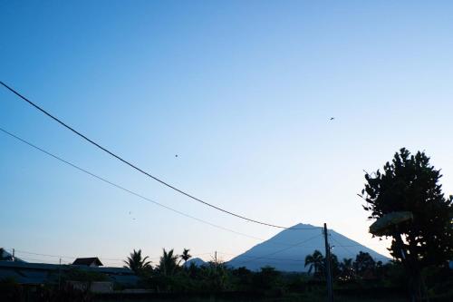a view of a mountain in the distance at Villa Varo Ubud in Ubud