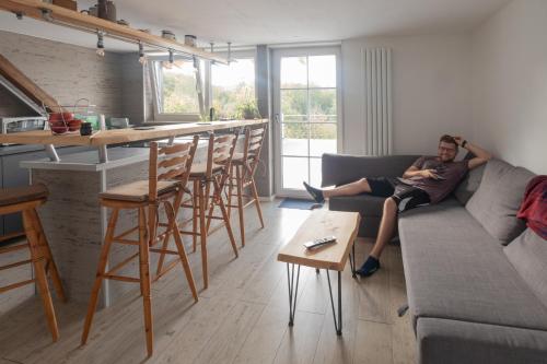 Ruang duduk di Ferienwohnung Pfaffentalblick