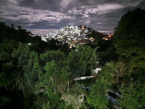 a view of a city from a hill with trees at The Courtyards Goshen in Baguio