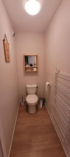 a bathroom with a toilet in a room at Le Petit Sapin in Xonrupt-Longemer