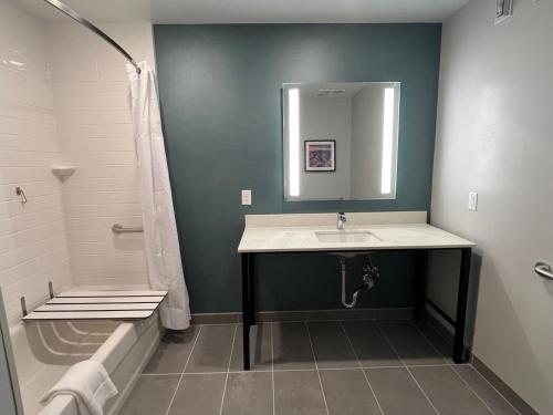 W łazience znajduje się umywalka, prysznic i wanna. w obiekcie La Quinta Inn & Suites by Wyndham Yuma w mieście Yuma