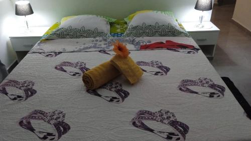 Postel nebo postele na pokoji v ubytování Maison de vacances baca vue sur mer
