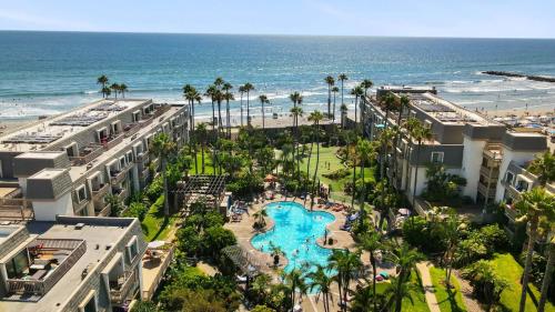 an aerial view of a resort with the beach at Brooks Beach Vacations Cottage G5 Oceanside in Oceanside