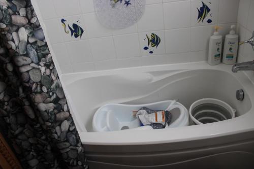 una vasca da bagno con una ciotola al centro di The Regis a Halifax
