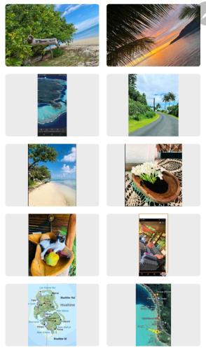 a collage of pictures of a beach and water at Bungalow Purotu in Parea