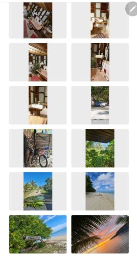 a collage of photos of buildings and trees at Bungalow Purotu in Parea