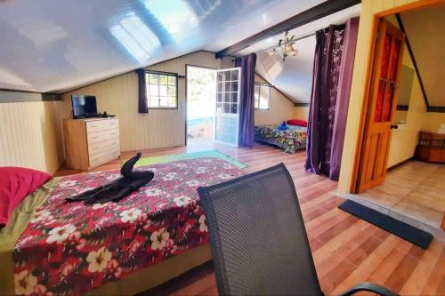Postel nebo postele na pokoji v ubytování Studio Rava 1 Room Fare Tepua Lodge