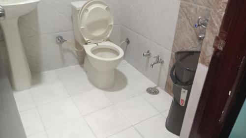 a bathroom with a toilet and a sink at Hotel Imperial Inn in Ajmer