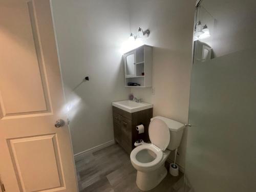 Janis Guest House 6-8 Guests في Wilberforce: حمام صغير مع مرحاض ومغسلة
