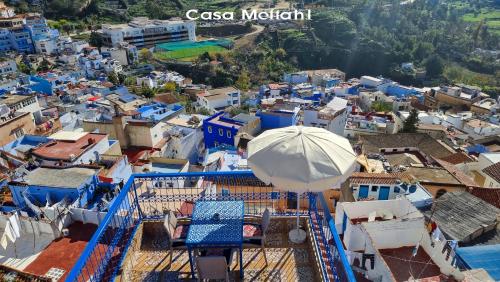 an aerial view of the blue city of cassis at Casa Meftah Blue in Chefchaouene