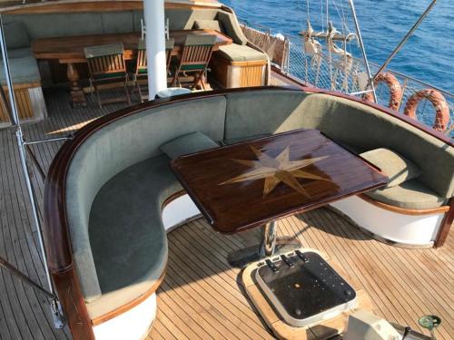 a deck of a boat with a star on it at cemal efe in Fethiye