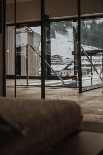 a view of a city from a building at kerii - adults boutique hotel in Saalbach Hinterglemm