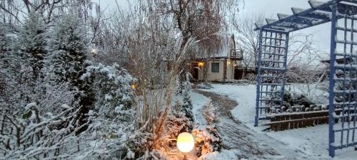 Villa del Grossa Будинок з каміном та чаном на дровах v zimě