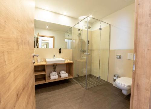 Koupelna v ubytování Hotel Bergkristall