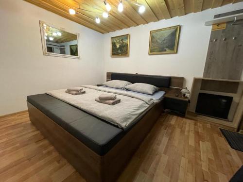 a bedroom with a large bed in a room at Wellness Vila Astra in Stará Lesná