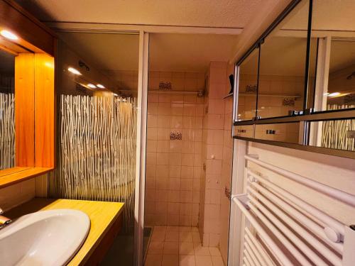 レ・セジーにあるAppartement Les Saisies, 3 pièces, 6 personnes - FR-1-293-101のバスルーム(シンク、シャワー付)
