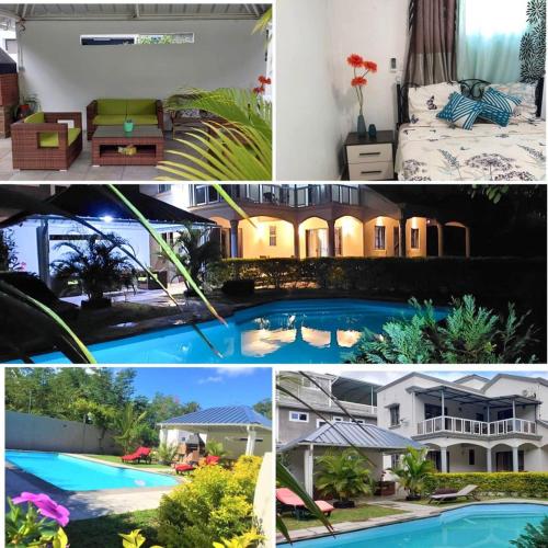 a collage of photos of a house and a pool at Serenity Villa in Balaclava
