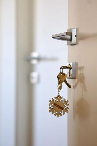 a door knob and a lock on a door at Ca' De Sass in Pila