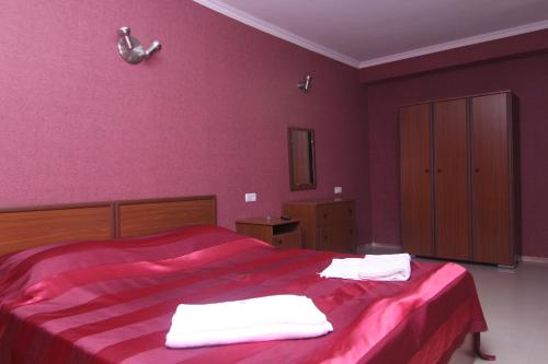 Кровать или кровати в номере Hotel Rustavi
