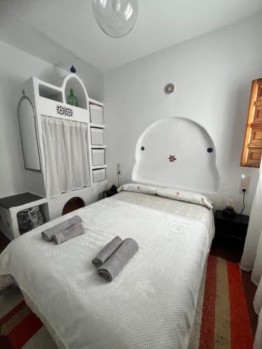 Postel nebo postele na pokoji v ubytování Slow house