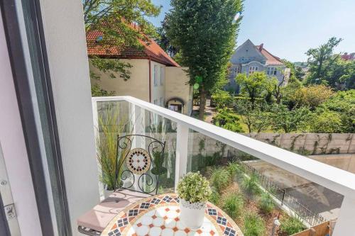 Balcon ou terrasse dans l'établissement Close-Golden Apartments Gdańsk&K2A