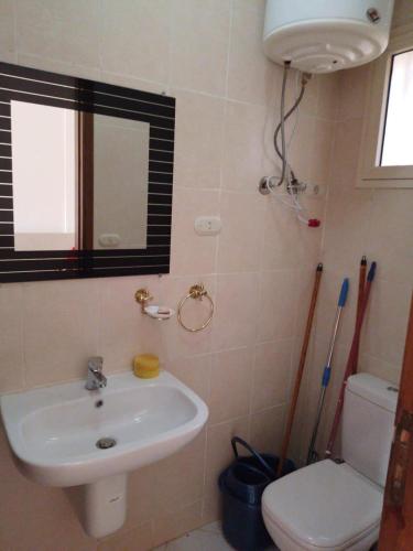 a bathroom with a sink and a toilet at g. ground floor with garden in Hurghada
