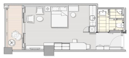 a floor plan of a small house at Sunway Sanctuary - Seniors Hotel & Residences in Subang Jaya