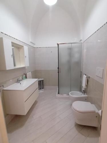 a bathroom with a shower and a toilet and a sink at ELISEA HOUSE MARIO PAGANO in Oria