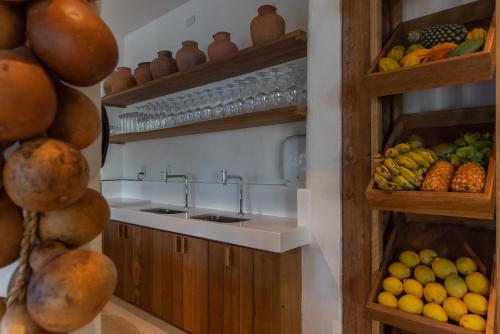 Kuchyň nebo kuchyňský kout v ubytování Hotel Vila São João